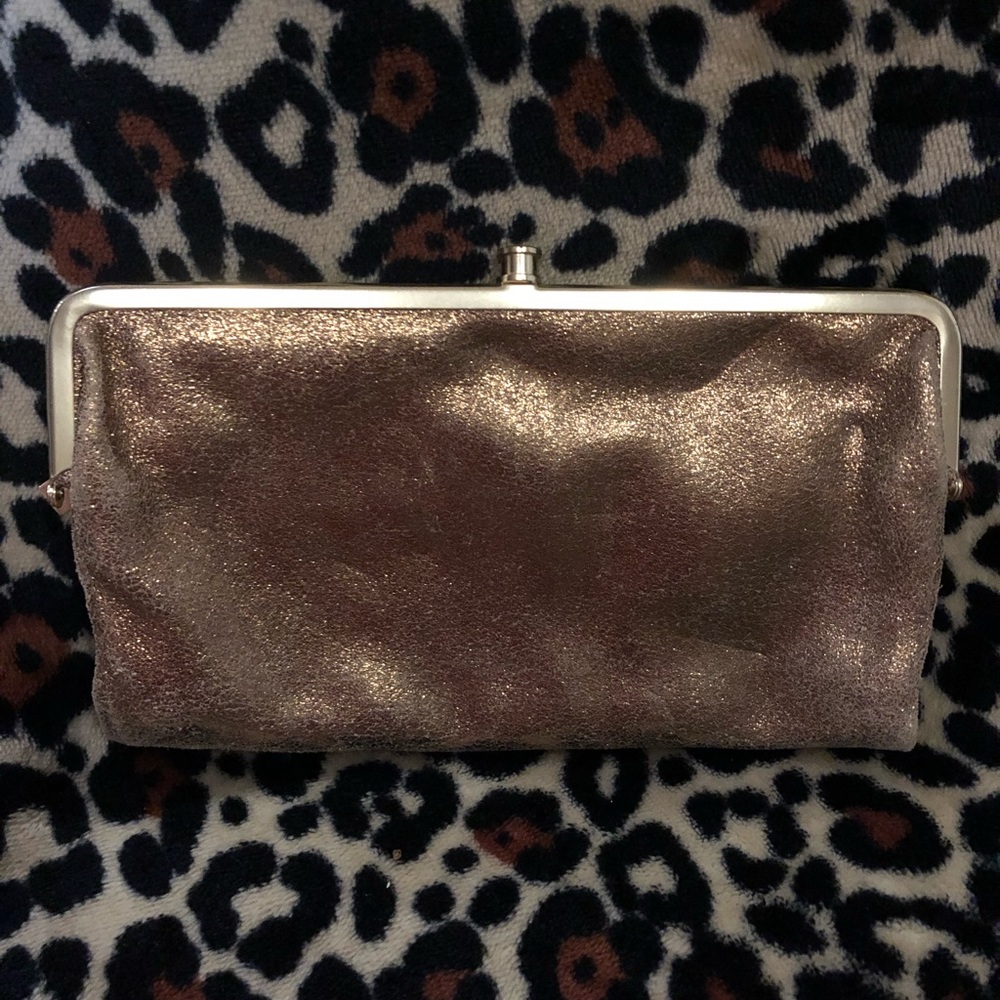 Brown Glitter Lauren Double Frame Clutch Wallet